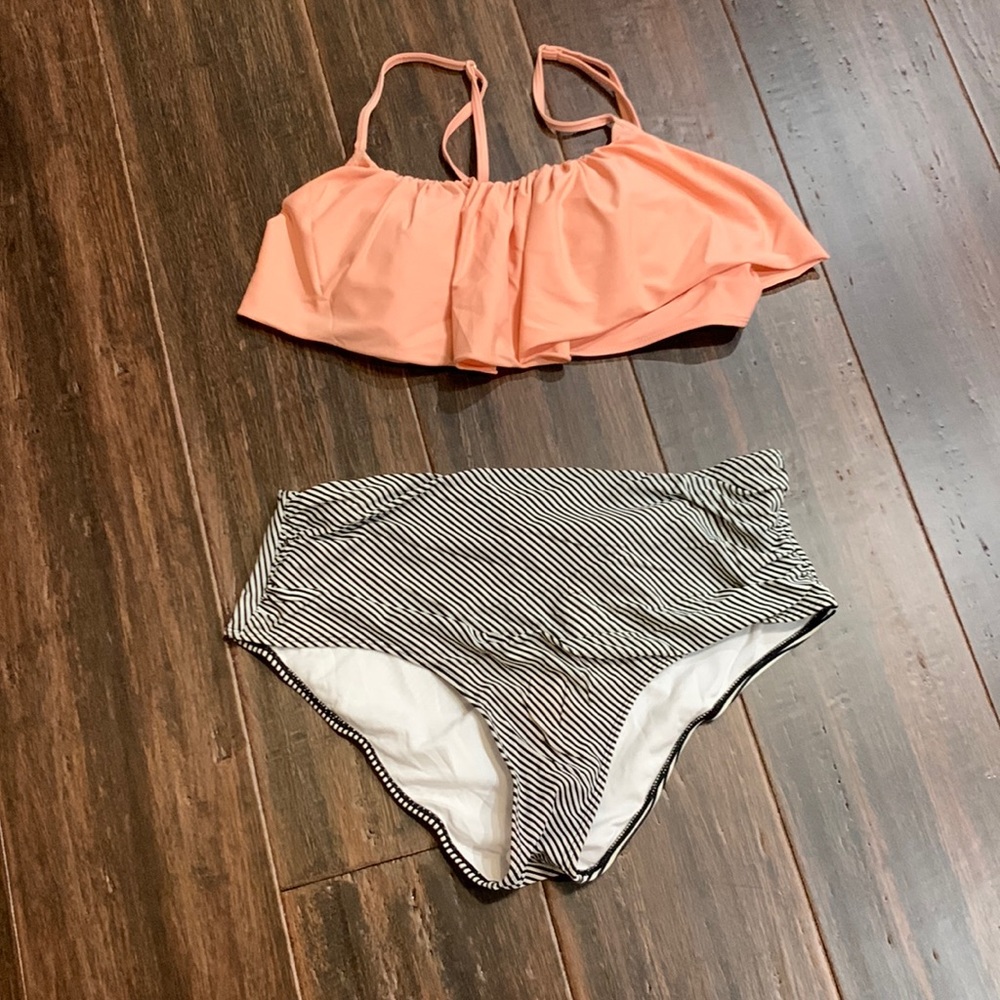 CupShe ruched bottom two piece swimsuit